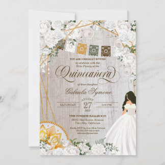 White Roses Eleganter Western Charro Quinceanera I Einladung