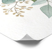 White Roses Eucalyptus Bouquet Print. Poster (Ecke)