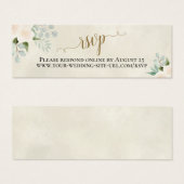 White Roses & Eucalyptus Wedding RSVP Online Card (Vorne & Hinten)