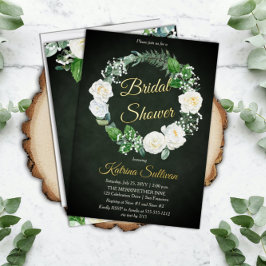 White Roses | Eukalyptus Greenery Brautparty Folieneinladung