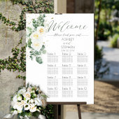 White Roses | Eukalyptus-Hochzeitstabelle Poster