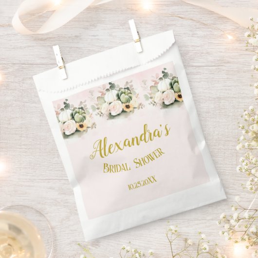 White Roses Fall Pumpkins Geschenktütchen (Ausgeschnitten)