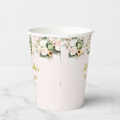 White Roses Fall Pumpkins Pappbecher (Rechts)