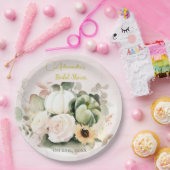 White Roses Fall Pumpkins Pappteller (Party)