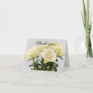 White Roses Floral Bouquet Foto Zeitlos Dankeskarte
