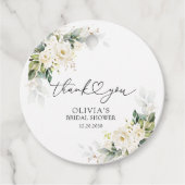 White Roses Floral Brautparty Geschenk-Tag Geschenkanhänger (Vorderseite)