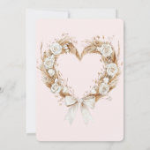 White Roses Floral Heart Bow Birthday Einladung (Rückseite)