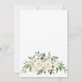White Roses Floral Watercolor BRIDAL LUNCHEON Einladung (Rückseite)
