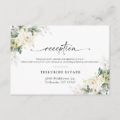 White Roses Floral Wedding Card Begleitkarte (Vorderseite)