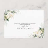 White Roses Floral Wedding Card Begleitkarte (Rückseite)