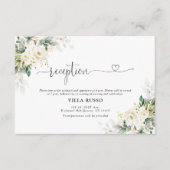 White Roses Floral Wedding Card Begleitkarte (Vorderseite)