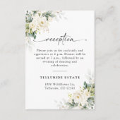 White Roses Floral Wedding Card Begleitkarte (Vorderseite)