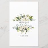 White Roses Foliage Bridal Bingo Game (Rückseite)