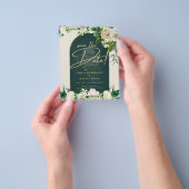 White Roses Forest Green Winter Wedding Rett Dates Flyer (Gruppe)