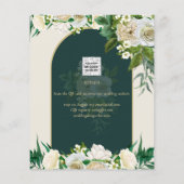 White Roses Forest Green Winter Wedding Rett Dates Flyer (Hinten)