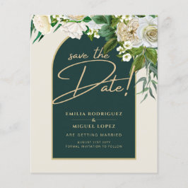 White Roses Forest Green Winter Wedding Rett Dates Flyer