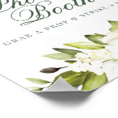 White Roses Foto Booth Sign Poster (Ecke)