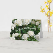White Roses Garden Art Wedding Gratulation Karte (Gelbe Blume)