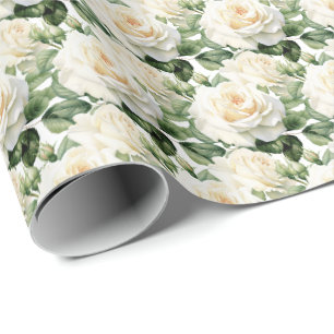 White Roses Geschenkpapier