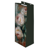 White Roses Geschenktüte Für Weinflaschen (Vorderseite Schrägansicht)