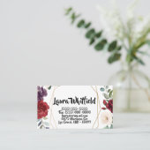 White Roses Gold Geometric Flo Visitenkarte (Stehend Vorderseite)