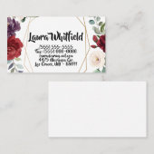 White Roses Gold Geometric Flo Visitenkarte (Vorne/Hinten)