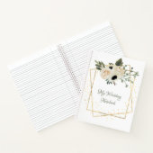 White Roses Gold Geometric Frame Planer Notizblock (Innenseite)