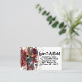 White Roses Gold Geometric Visitenkarte (Stehend Vorderseite)