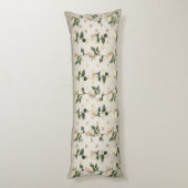 White Roses Gold Hearts Body Kissen (Rückseite (Vertikal))