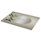 White Roses Gold Hearts Cutting Board Schneidebrett (Ecke)
