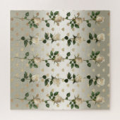 White Roses Gold Hearts Jigsaw Puzzle (Horizontal)