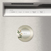 White Roses Gold Hearts Magnet (In Situ (Geschirrspüler))