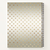 White Roses Gold Hearts Notebook Notizblock (Rückseite)