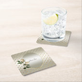 White Roses Gold Hearts Paper Untersetzer (Vor Ort)