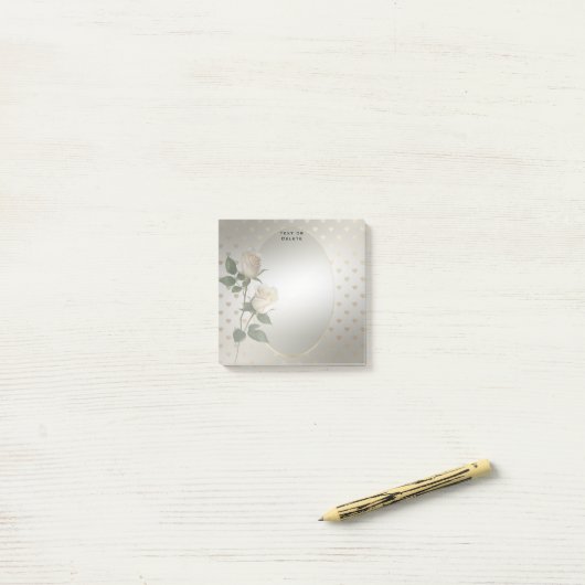 White Roses Gold Hearts Post it Notes Post-it Klebezettel (Auf Schreibtisch)
