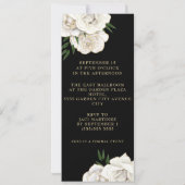 White Roses Gold String Light Quinceañera Ticket Einladung (Rückseite)