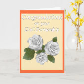 White Roses gratuliert Zivil Partnership Karte (Gelbe Blume)