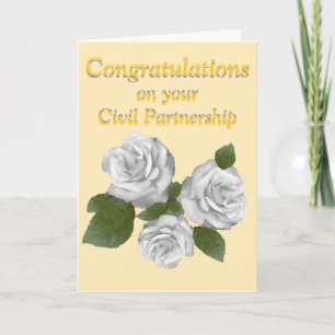 White Roses gratuliert Zivil Partnership Karte