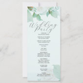 White Roses Green Blätter Green Wedding Program (Rückseite)