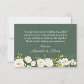 White Roses Green Foliage Wedding Vielen Dank Dankeskarte (Rückseite)