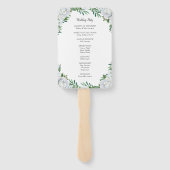 White Roses Greenerage Foliage Hochzeitsprogramme Fächer (Rückseite)