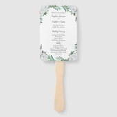 White Roses Greenerage Foliage Hochzeitsprogramme Fächer (Vorderseite)