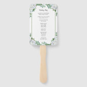 White Roses Greenerage Foliage Hochzeitsprogramme Fächer (Rückseite)