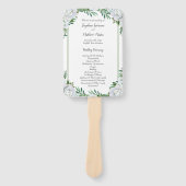 White Roses Greenerage Foliage Hochzeitsprogramme Fächer (Vorderseite)