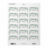 White Roses Greenerage Foliage Wedding Adressaufkleber (Vorne)