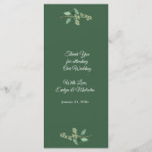 White Roses Greenerity Wedding Dinner Menü Menükarte (Rückseite)