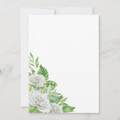 White Roses | Greenery Boho Floral Bridal Tea Einladung (Rückseite)