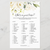 White Roses Greenery Bridal Was ist in Ihrer Geldb Flyer (Vorne)
