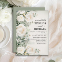 White Roses Greenery Elegante Wedding