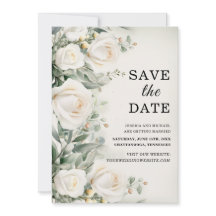 White Roses Greenery Elegante Wedding